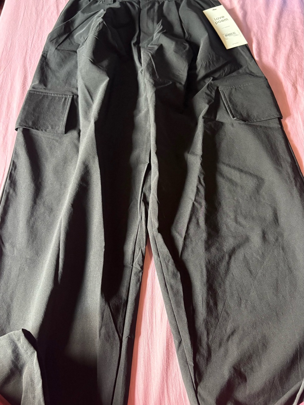 Love Poem Black Cargo Joggers for Women